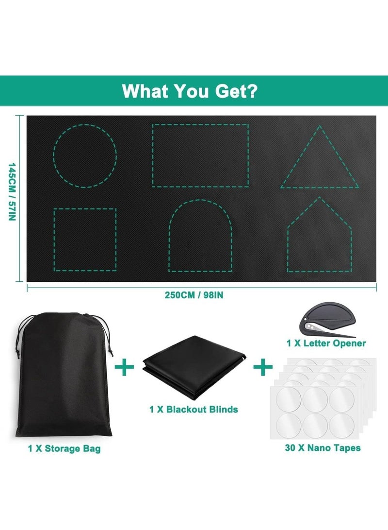 ChicAbode 100% Blackout Blind, Portable Blackout Blind with 30X Nano Tape,Stick on Blackout Blinds for Windows Fits Any Size Shape, Temporary Blackout Blinds for Bedroom Nursery Loft Travel RV Car - Image 3